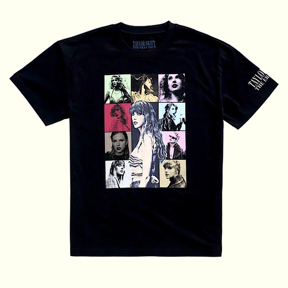 NWT TAYLOR SWIFT | THE ERAS TOUR US DATES BLACK T-SHIRT - Picture 1 of 4